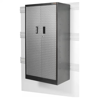 Premier Series Pre-Assembled Steel Freestanding Garage Cabinet in Silver with Casters (30 In. W X 65 In. H X 18 In. D)