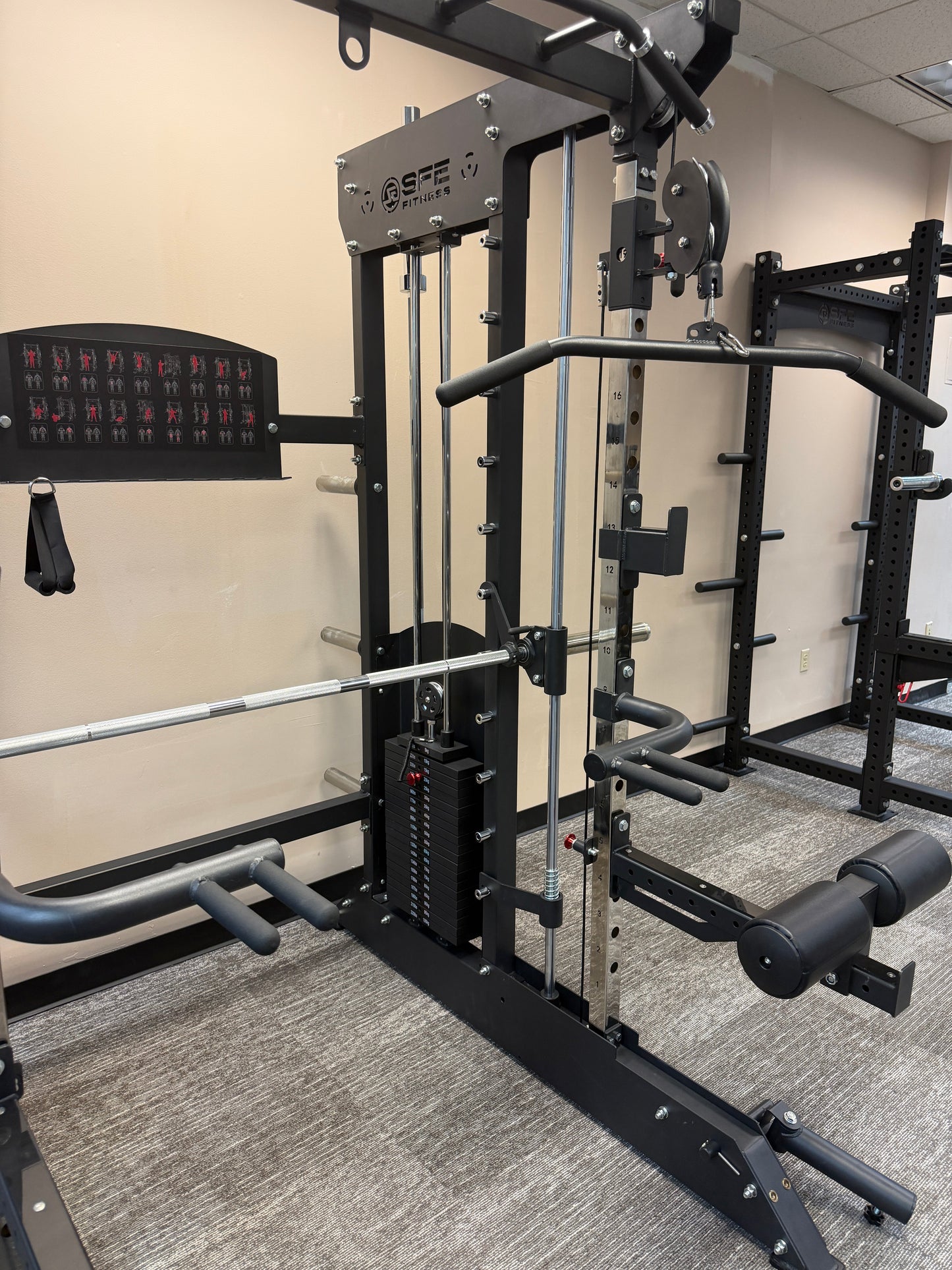 All-in-One Home Gym, Power Rack w/ Smith Machine & Functional Trainer w/ 2x - 220lb weight stacks (New)