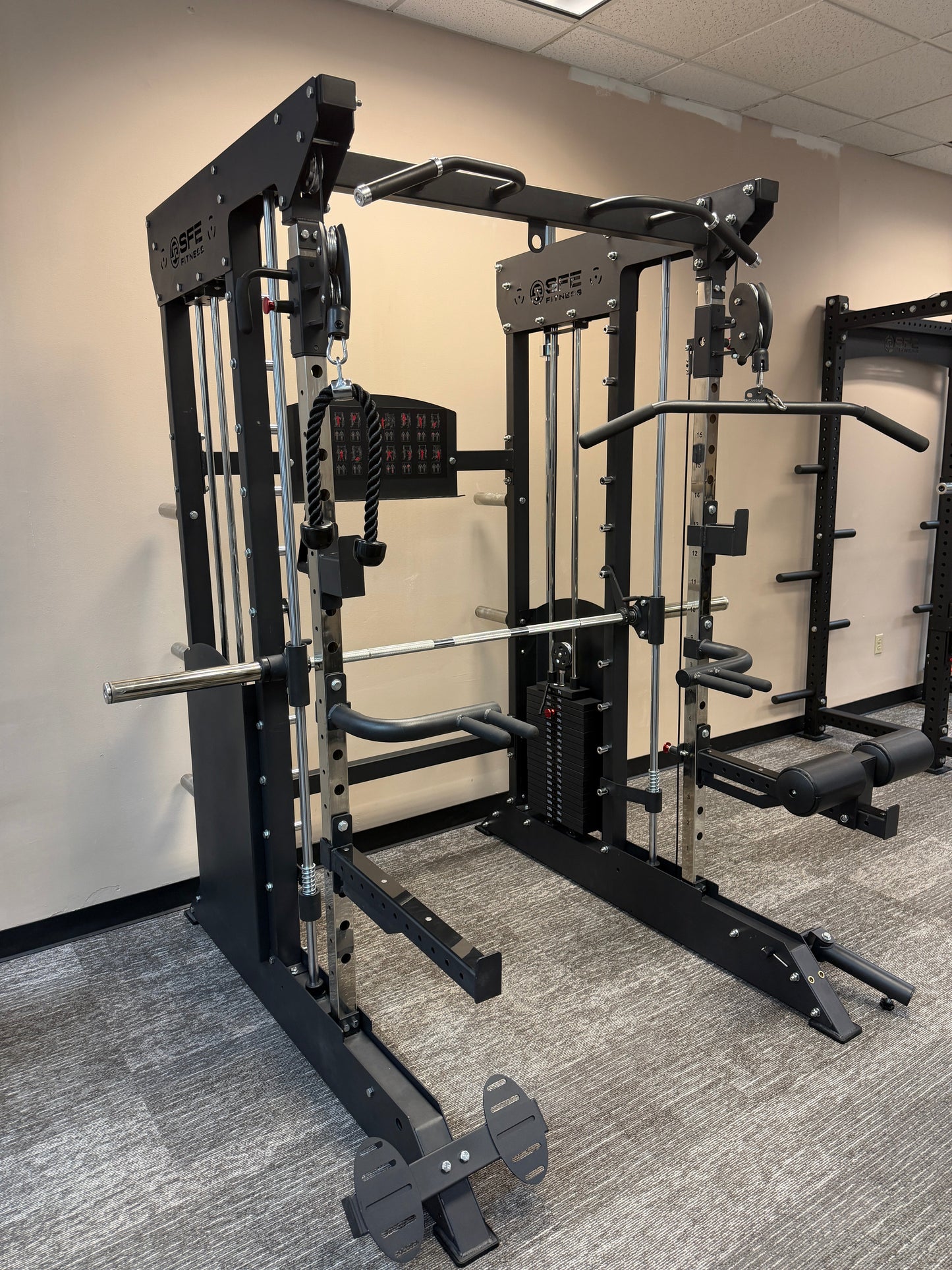 All-in-One Home Gym, Power Rack w/ Smith Machine & Functional Trainer w/ 2x - 220lb weight stacks (New)