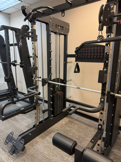 All-in-One Home Gym, Power Rack w/ Smith Machine & Functional Trainer w/ 2x - 220lb weight stacks (New)