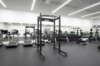 Commercial Squat Rack w/ Safety Bars, J-Hooks & Weight Storage (New)