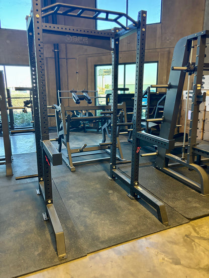 Commercial Squat Rack w/ Safety Bars, J-Hooks & Weight Storage (New)