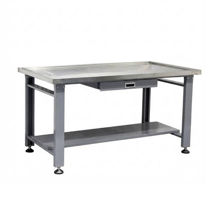 59" Stainless Steel Machine Teardown Table with Drain Hole