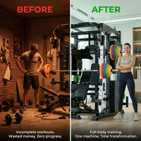 Professional Gym Smith Machine Set—Multi-Functional All-In-One Fitness Equipment, Suitable for Professional Gyms — Before & After